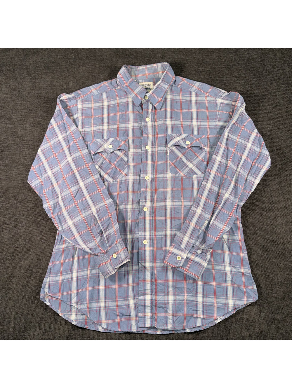 Levi's Men's XL Blue and Red Plaid Button-Up Shirt